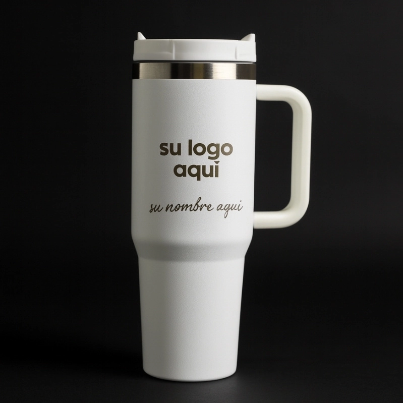Quencher térmico blanco con grabado láser personalizado